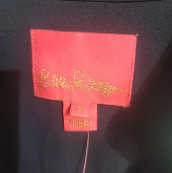 lilly pulitzer Dress Navy Blue 4 Sequin shea Stretch - Picture 3 of 4